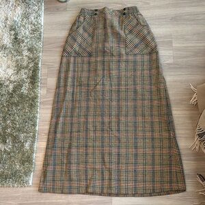 Vintage Plaid Maxi Skirt
